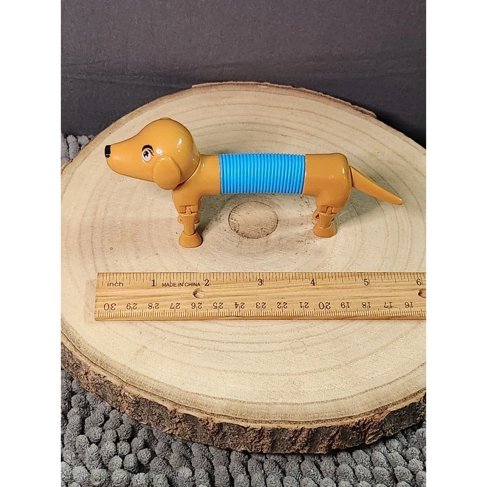 Dog Slinky‎ Toy Blue/Brown W/Adjustable Legs & Feet Weiner Dog~FREE SHIPPING!!